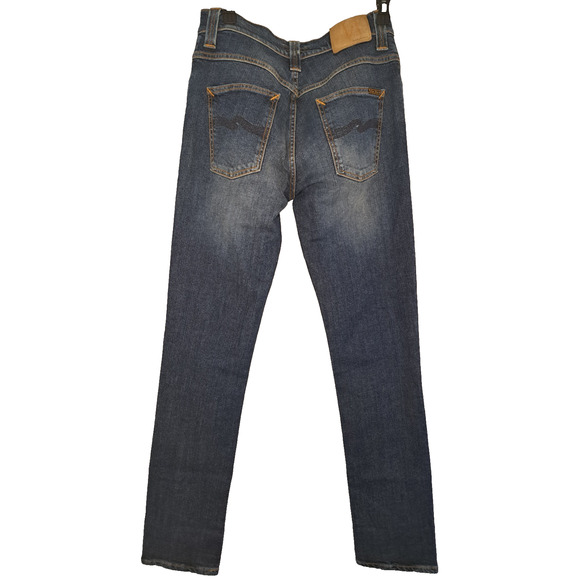 Nudie Jeans Womens Size 30 Straight Leg Blue Denim Organic Ethical Sustainable - Picture 3 of 14